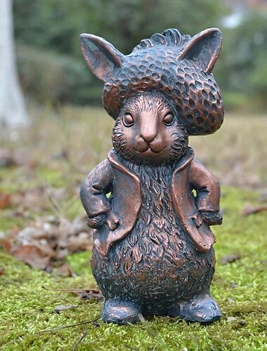  Estatuas de Peter Rabbit para jardín, adornos artesanales de resina para patio, césped, decoración artística de jardín