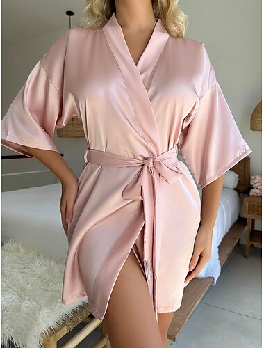  Erwachsene Feste Farbe Bademantel Pyjamas Nachtwäsche Pyjamas-Einteiler Kigurumi-Pyjamas Für Damen Alltagskleidung Normal Karikatur