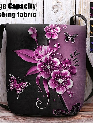  Γυναικεία Τσάντα χιαστί Τσάντα ώμου Αφράτη τσάντα Πολυεστέρας Ψώνια Καθημερινά Αργίες Εμπριμέ Μεγάλη χωρητικότητα Ελαφρύ Ανθεκτικό Λουλούδι Κίτρινο Μπλε Φούξια