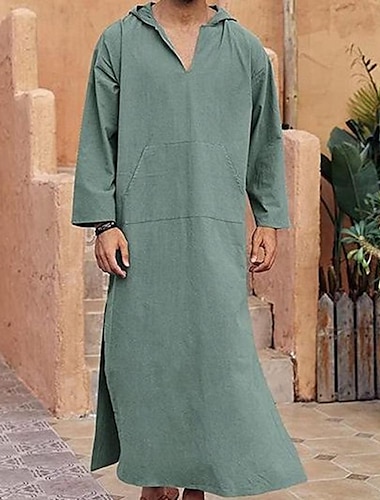  Homme Thobé / Jubba Dubai Arabe arabe musulman Ramadan Couleur unie Adulte