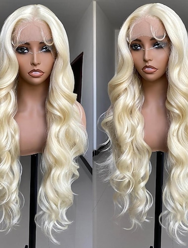  613 Blonde Lace Front Wigs Synthetic Body Wave Wear and Go 13*4 Deep Part Lace 24 Inch Pre-Plucked with Baby Hair HD Glueless Lace Front Wig for Women