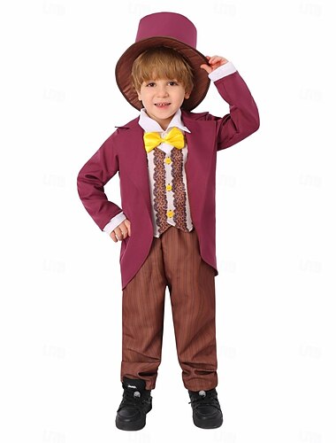  Willy Wonka Cosplay Kostüm Cosplay Film Cosplay for Jungen Kinder Maskerade