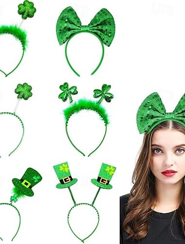  1 Stück St. Patrick's Stirnbänder, grünes Kleeblatt-Stirnband für St. Patrick's Day. Patrick's Day Stirnbänder Urlaubskostümzubehör