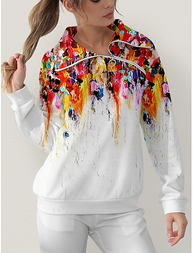  Mujer Sudadera con capucha Violeta Naranja Manga Larga Mantiene abrigado Camiseta Otoño Invierno Ropa de golf para damas Ropa Trajes Ropa Ropa