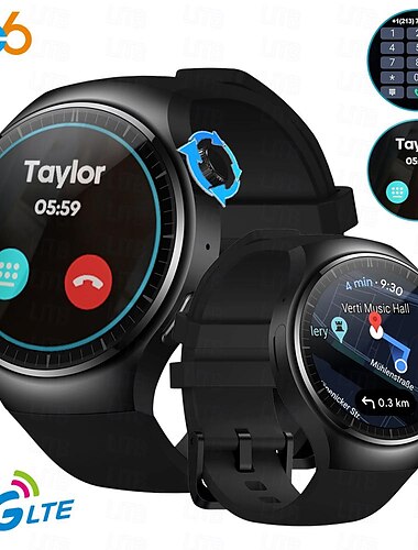  696 ThorUltra4 Smartwatch 1.43 Zoll Smart Watch Telefon Bluetooth Schrittzähler Anruferinnerung Herzschlagmonitor Kompatibel mit Android iOS Herren GPS Freisprechanlage Kamera IP 67 48mm Uhrengehäuse