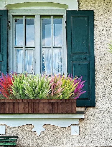  Ramo de lavanda artificial, planta verde artificial, decoración para el hogar, restaurante, jardín, paquete de lavanda de plástico, plantas falsas, 8 Uds.