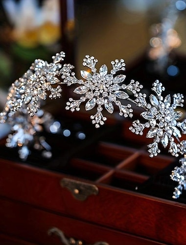  Faixa de cabeça em formato de floco de neve, elegante, cabeça simples, acessórios de cabelo para casamento, joias