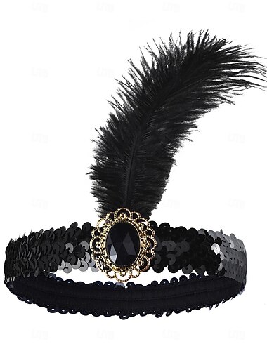  Kopfbedeckung Flapper Stirnband Retro Vintage Brüllen 20s 1920s Kunststoff Für Cosplay Karneval Damen Modeschmuck Modeschmuck