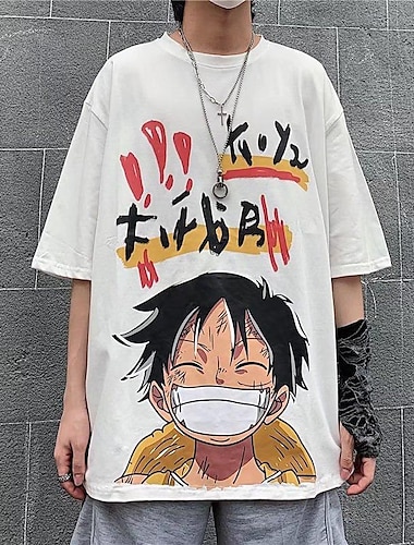  ワンピース モンキー・D・ルフィ Ｔシャツ(21) カトゥーン マンガ アニメ グラフィック柄 用途 カップル用 男性用 女性用 成人 カーニバル マスカレード 熱間鍛造 カジュアル／普段着