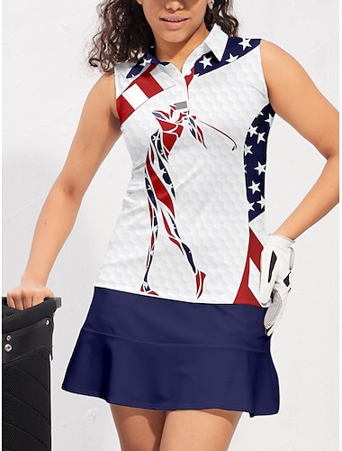  Women's Golf Polo Shirt UAS Sleeveless Sun Protection Top Ladies Golf Attire