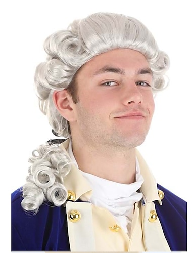  American Colonial Powdered Wig for Men Carnival Wigs