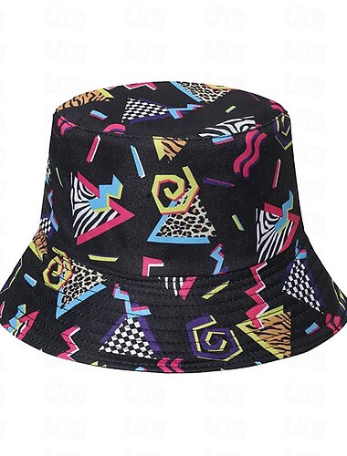  Hippie 1980er Streetstyle Maskerade Eimerhut Hippie Herren Damen Maskerade Alltagskleidung Alltagstauglich Pride Parade Erwachsene Hut