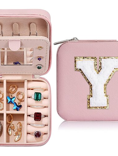  trendiges Reise-Schmucketui, personalisierte Geschenke, rosa Reise-Schmuckkästchen, Geburtstagsgeschenke für Frauen, Valentinstagsgeschenke für Teenager und Mädchen, erstes Reise-Schmucketui