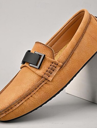  Herren Loafer & Slip On Komfort-Müßiggänger Leder Halbschuhe Schwarz Hellgrau Braun