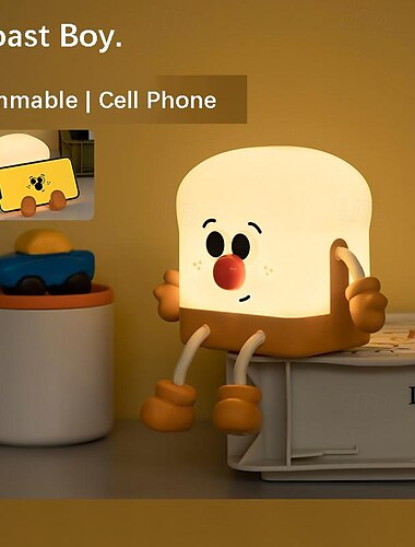  Toast Boy Nachtlicht Schlafzimmer Nachttisch Schlafatmosphäre Licht Handyhalter Desktop Ornamente dekoratives Nachtlicht