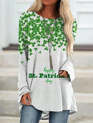  rua. Camiseta gráfica irlandesa trevo do dia de patrick, camiseta gráfica de anime para mulheres e adultos, estampa 3d, 100% poliéster, festival de festa