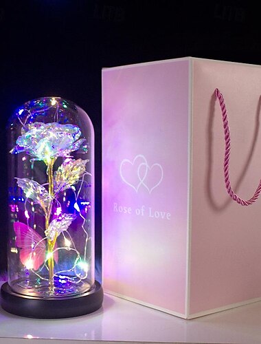  Regenbogen Leuchtende Rose - Romantisches Geschenk für Frauen Ideal für Muttertag Jubiläum Hochzeit und besondere Anlässe