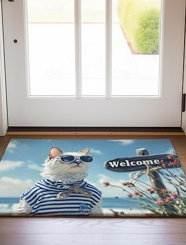  strand solsken katt dörrmatta golvmattor tvättbara mattor köksmatta halkfri oljesäker matta inomhus utomhusmatta sovrumsinredning badrumsmatta entrématta