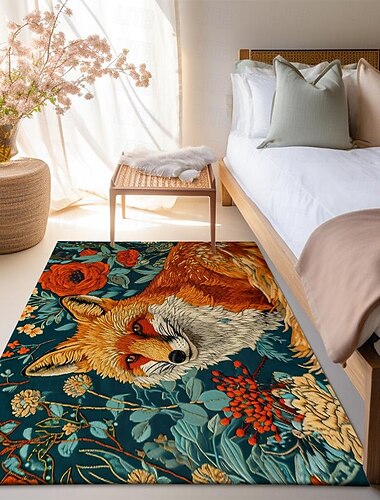  Inspirierter William Morris Fox-Teppich, Küchenmatte, rutschfeste, ölbeständige Bodenmatte, Wohnzimmerteppich, Innen- und Außenmatte, Schlafzimmerdekoration, Badezimmermatte, Eingangsbereich, Fußmatte