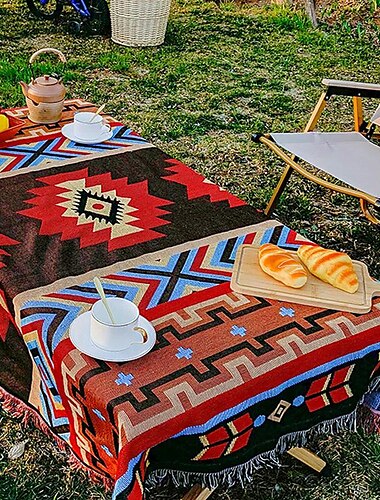  etniczne artystyczne meksyk koce piknik na plaży koc w paski boho pościel łóżko koce plaid maty na sofę dywanik podróżny frędzle