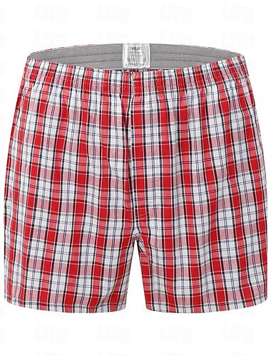  Herren 3 Pack Unterwäsche Unterwäsche Boxer American Boxershorts Baumwolle Atmungsaktiv Bedruckt Rote Blau