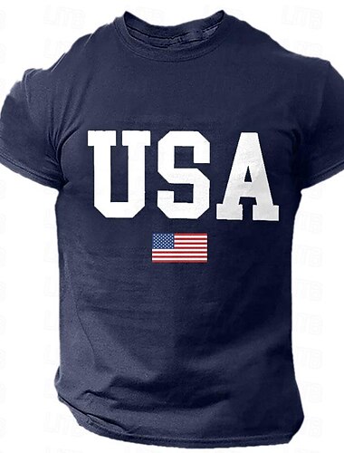 Veterans Day Herr Patriot Patriotisk Veteran USA National Flagga T-shirt T-shirt Topp Bomull Korta Ärmar Grafisk Skjorta Heather Grå Svart Vit Bekväm T-shirt Sport Utomhus Semester Mode Designer