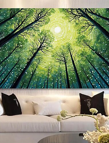  Paisaje pared arte lienzo árboles cielo impresiones y carteles fotos tela decorativa pintura para sala de estar fotos sin marco
