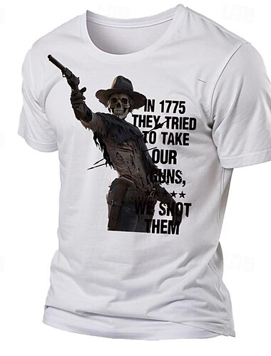  退役軍人の日 メンズ パトリオット 愛国者 ベテラン グラフィック クール スカル 骸骨 Tシャツ 半袖 Tシャツ 3Dプリント クルーネック シャツ デイリーデザイナー ストリートスタイル スポーツ アウトドア ホリデー 外出用 ブラック