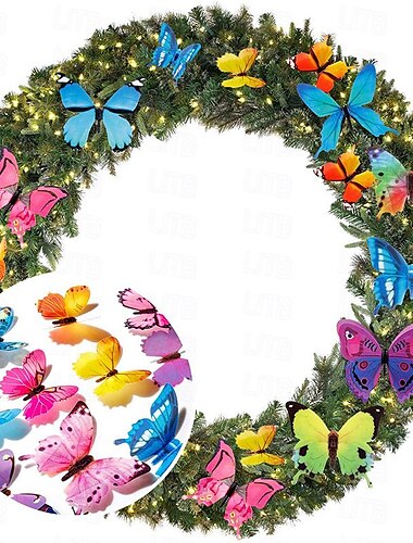  120 Stück bunte 3D-Schmetterlings-Wandaufkleber zum Selbermachen, Kunst-Dekor, Basteln für Party, Cosplay, Hochzeit, Büro, Schlafzimmer, Zimmer, Klebeaufkleber-Set (Einzelflügel und Doppelflügel,