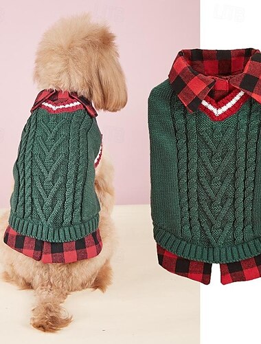  Hund Katt Tröjor Jumper Retro / vintage Ledigt Vinter Andningsfunktion Mjuk Tvättbar Bekväm Utomhus Ledigt / vardag Hundkläder for Bichon Frisé Pommeran valpen eller det lilla husdjuret Fjäril Small