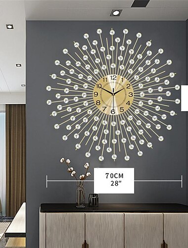  Große Wanduhr aus Metall, dekorativ, geräuschlos, nicht tickend, große Uhren, moderne Wohndekoration für Wohnzimmer, Schlafzimmer, Esszimmer, Büro