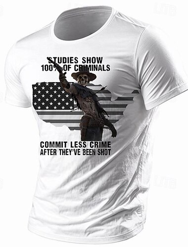  Dia dos Veteranos Camiseta Masculina Patriotismo Veterano Gráfica Esqueleto Bandeira Americana T shirt de Manga Curta Impressão 3D Camisa de Gola Redonda Estilo Retro Vintage de Rua Ocidental Asteca