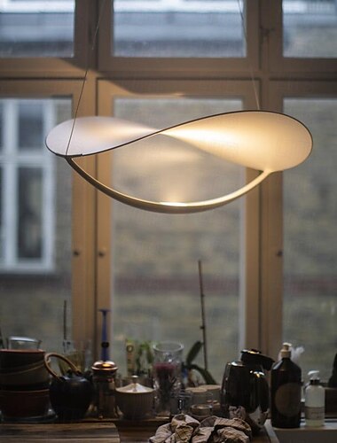  Lámpara colgante LED de 45 cm, diseño circular/redondo, lámpara colgante de metal, candelabros geométricos de estilo nórdico moderno, lámpara italiana de metal de diseño moderno, decoración para