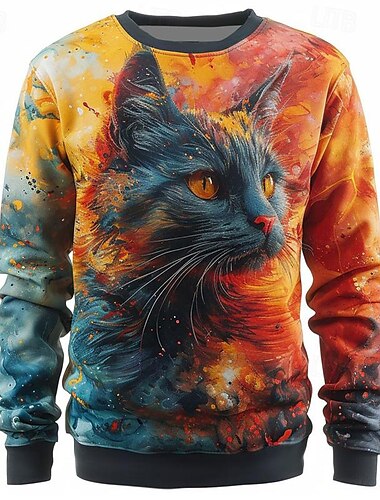  Hombre Animal Dragón Sudaderas Sudadera Pull-over Manga Larga Camisa de entrenamiento Cuello Barco Moda Casual Estilo callejero Impresión 3D Noche Ropa de calle Impresión 3D Primavera & Otoño