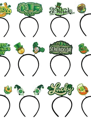  1 Stück, st. Patrick's Day-Stirnbänder, grüner Kleeblatt-Hut, irische Feiertags-Party-Accessoires, irische Festival-Dekoration, Kostüm, Glücksklee-Stirnband