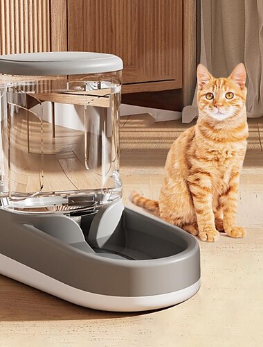  Hunde Katzen Schalen & Wasser Flaschen 3.8 L Kunststoff Automatisch Einfarbig Grau Schüsseln & Füttern Heim