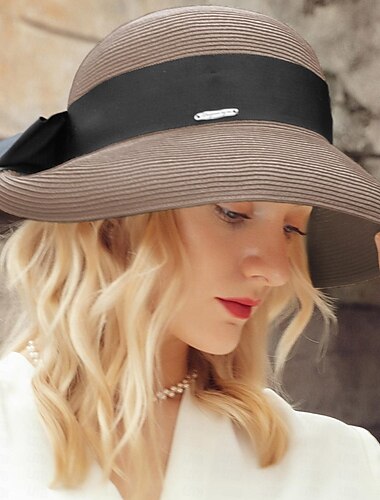  Hüte, Eimerhut aus Fasern, Schlapphut, Strohhut, Hochzeit, Teeparty, elegante Hochzeit, mit Schnürung, reine Farbe, Kopfschmuck, Kopfbedeckung