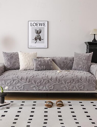  Plüsch-Sofa-Schonbezug, Sofa-Sitzbezug, Sofabezug mit Blumen-Jacquardmuster, Möbelschutz, rutschfeste Sofabezüge für Hunde, Katzen, Kinder (einzeln verkauft/nicht im Set)
