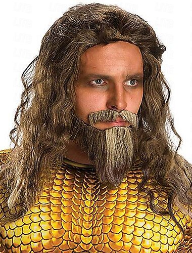  Aquaman Perücke für Erwachsene (nur Perücke) Karnevalsperücken Halloweenperücken