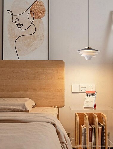  led-hanglamp 1-lichts 20 cm warm wit witte lichtkleur 2 kleurtemperaturen enkel ontwerp eilandontwerp hanglamp metaal geverfde afwerkingen Scandinavische stijl woonkamer slaapkamer eetkamer 110-240v