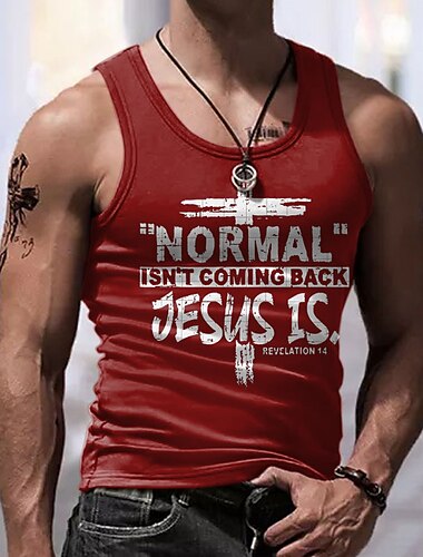  Herren Graphic Buchstabe Tank Top Shirt Ärmelloses T-Shirt für Männer Ärmellos T-Shirt 3D-Druck Rundhalsausschnitt Hemd Sport Modisch Täglich Sports Outdoor Casual Fitnessstudio Schwarz Wei