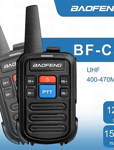  Baofeng mini talkie-walkie uhf 400-470mhz radios double bande portables bf-c50 16 canaux longue portée 5w radio bidirectionnelle avec chargeur