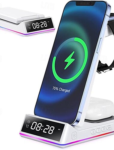  Multifunktionales tragbares Desktop-5-in-1-Wireless-Ladegerät, faltbare vertikale Schnellladung
