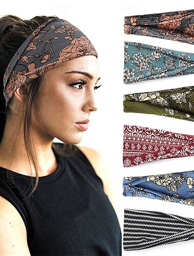  Diademas bohemias para mujer, diadema ancha a la moda, diademas para entrenamiento de yoga, accesorios para el cabello