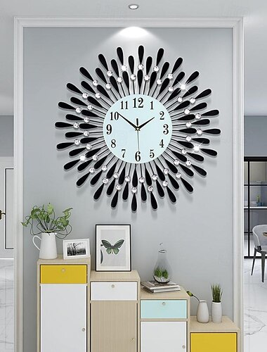  Reloj de pared grande, decorativo de metal, silencioso, sin tictac, grandes relojes, decoraciones modernas para el hogar, sala de estar, dormitorio, comedor, oficina