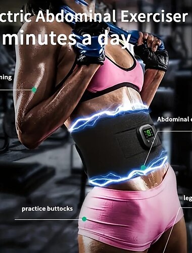  Wiederaufladbarer Körpermassagegürtel, elektrischer Bauchmuskeltrainer, intelligenter Fitness-Vibrationsgürtel, Unisex-Geschenk für Männer und Frauen, Fitness-Trainingszubehör