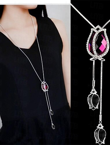  Julegaver til kvinner mamma henne koreansk versjon av høst- og vinterkrystallgenserkjede halskjede engros høykvalitets dames lange kjede allsidig dusk perlepandant med tilbehør