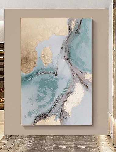  Mintura pinturas al óleo abstractas hechas a mano con textura dorada sobre lienzo, decoración artística de pared, imagen moderna para decoración del hogar, pintura enrollada sin marco y sin estirar