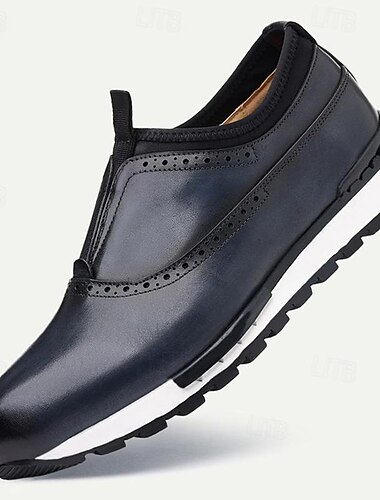 Slipper für Herren aus hochwertigem Rindsleder – grün-schwarzes Brogue-Design, bequeme gepolsterte Sohle, Freizeit- und formelle Schuhe