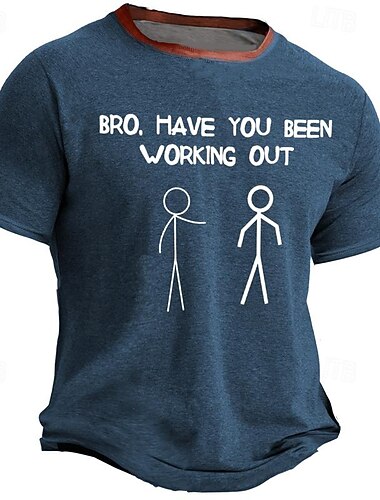  Camiseta Engraçada de Academia Masculina "Irmão Você Tem Se Exercitado?" Camiseta Gráfica de Manga Curta para Treinos